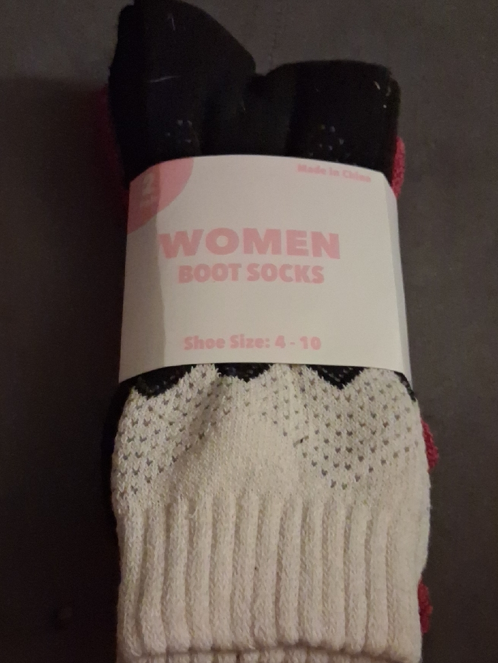 Women Boot Socks — Black, White & Pink Comfort Trio